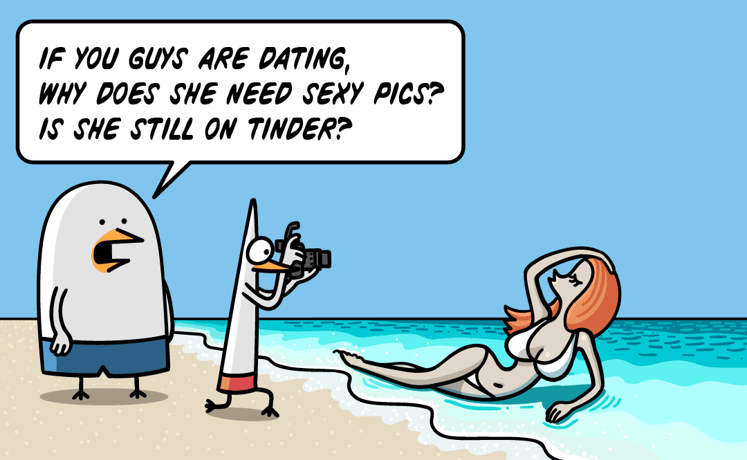 At the beach. Fredo: If you guys are dating, why does she need sexy pics? Is she still on Tinder?