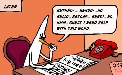 Bethro... bendo... NO. Bello... bescap... Bendi... NO. Hmmm, guess I need help with this word.
